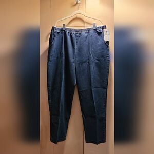 Croft & Barrow 3X Short Pull On Dark Blue Denim Jeans With Pockets